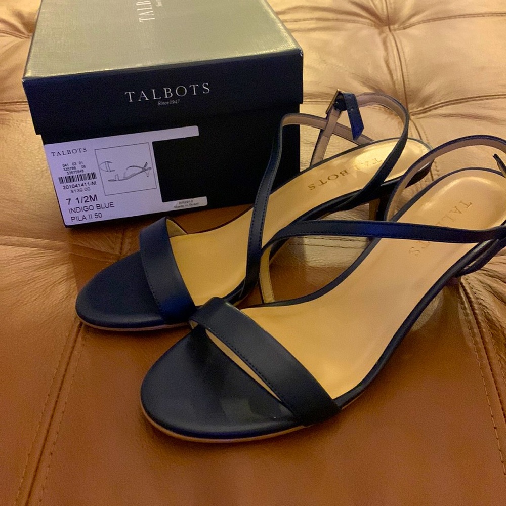 Brand new Talbots Navy Kitten Heel Sandals